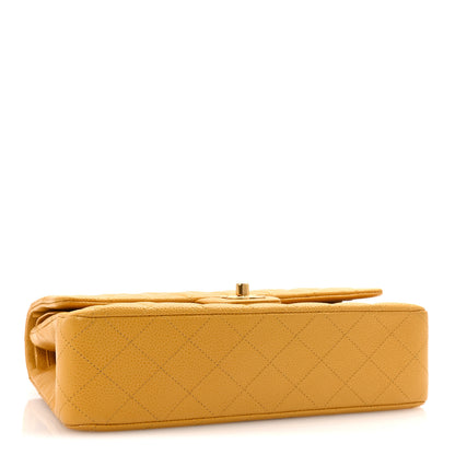 Chanel Caviar Quilted Medium Double Flap Yellow 4 of 10