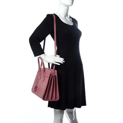 Saint Laurent Grained Calfskin Small Sac De Jour Dark Rose 3 of 33