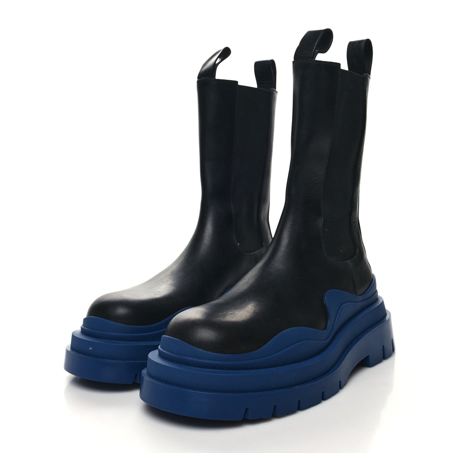Calfskin Womens The Tire Chelsea Boots 40 Black Blue
