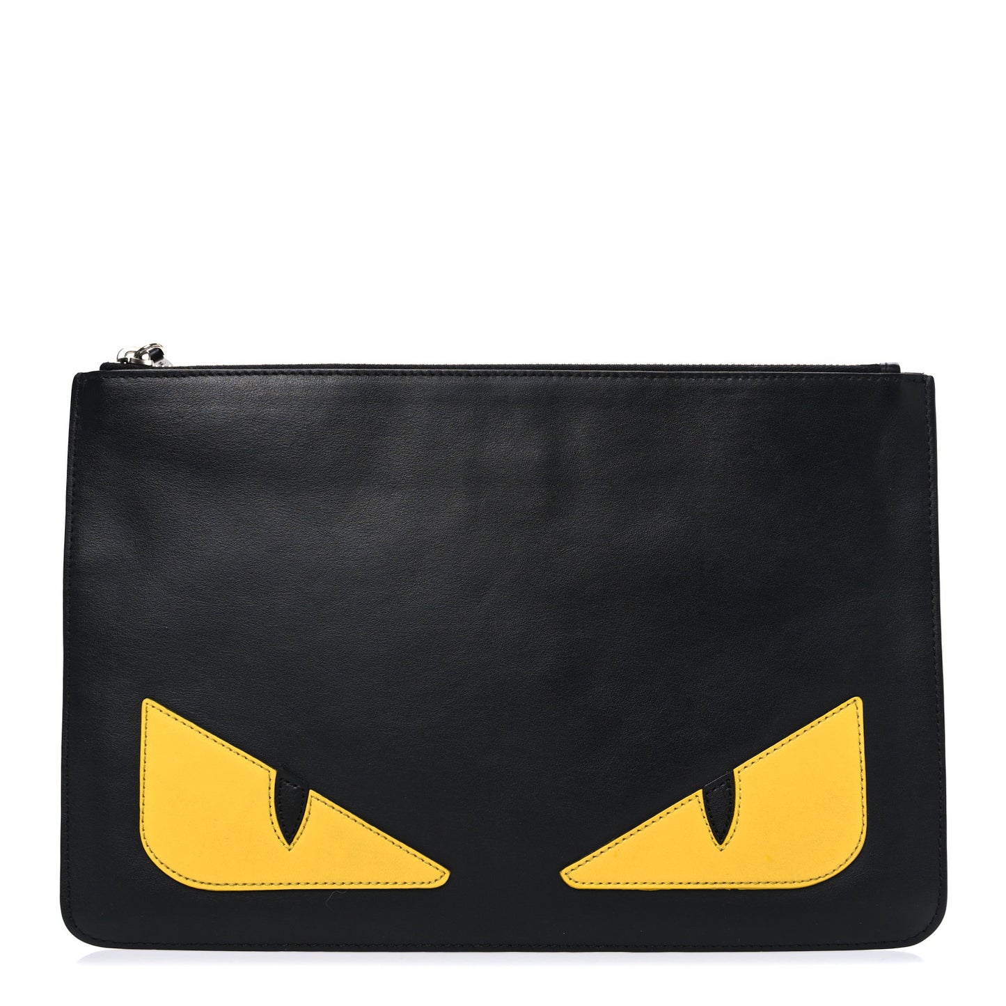 Vitello Century Monster Eyes Inlay Pouch Black Giallo