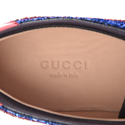 Gucci Calfskin Glitter Crystal Womens Sylvie Web Falacer Sneakers 36 Black 5 of 10