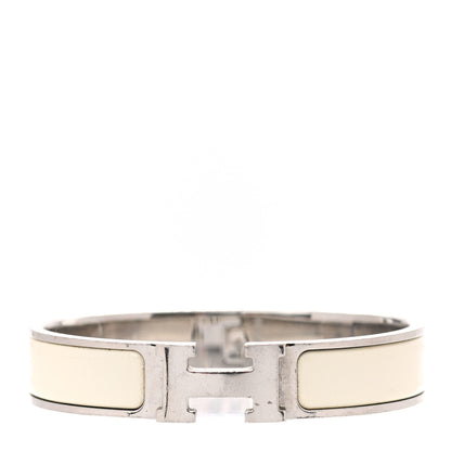 Hermes Enamel Narrow Clic Clac H Bracelet PM White 1 of 4