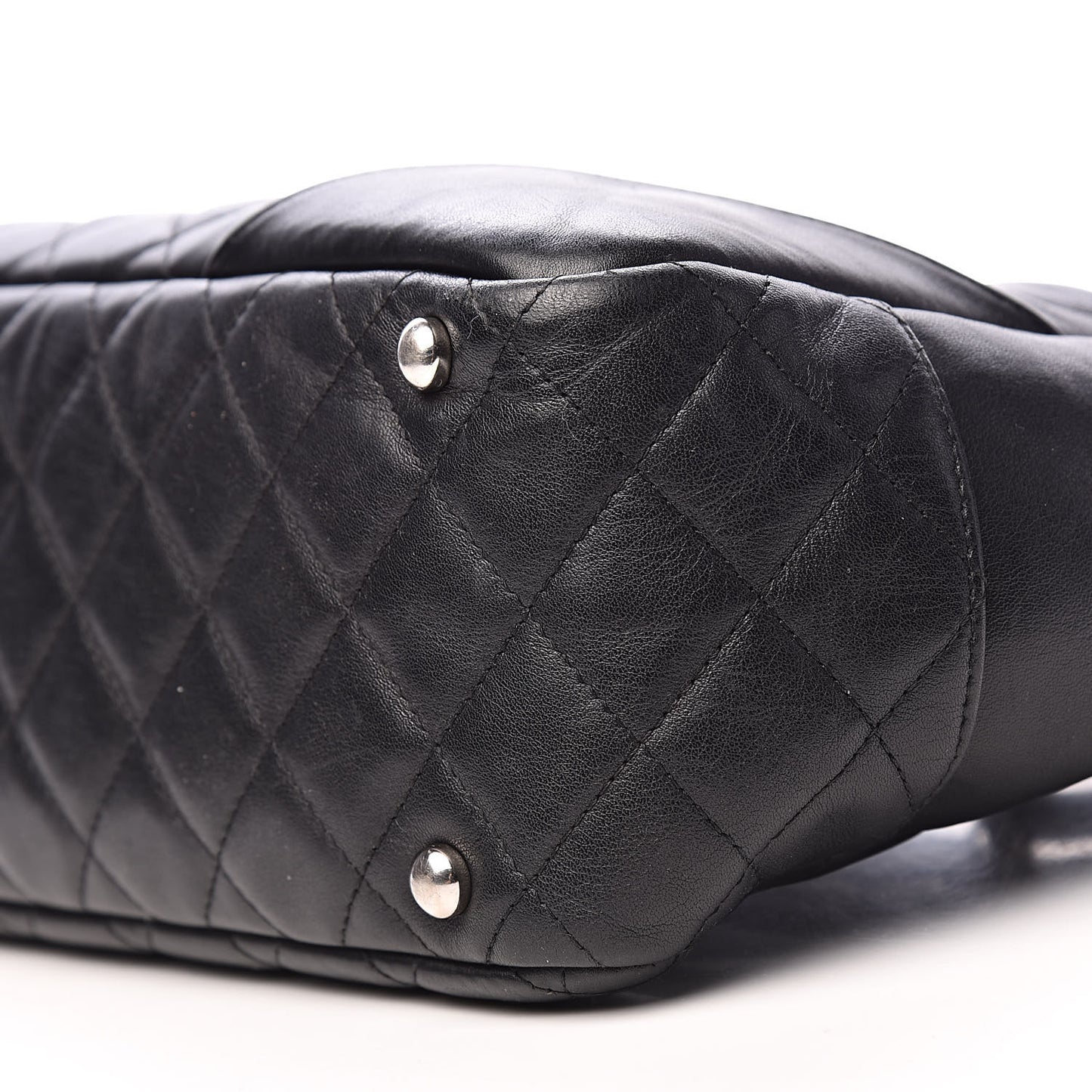 Calfskin Quilted Large Cambon Bowler Black