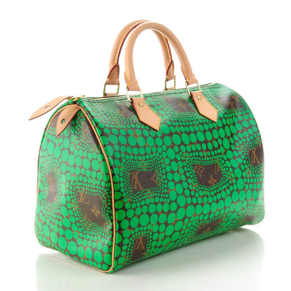 Louis Vuitton Monogram Kusama Town Speedy 30 Green 3 of 7