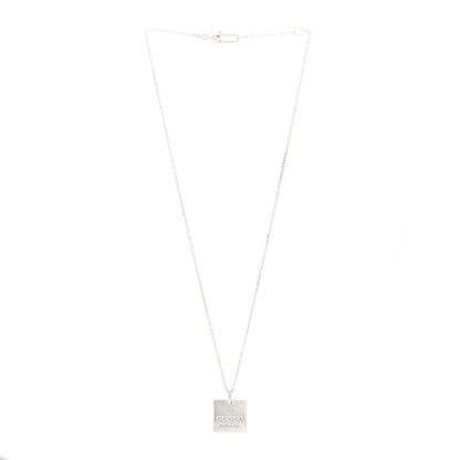 Gucci Sterling Silver Trademark Logo Square Pendant Necklace 3 of 5