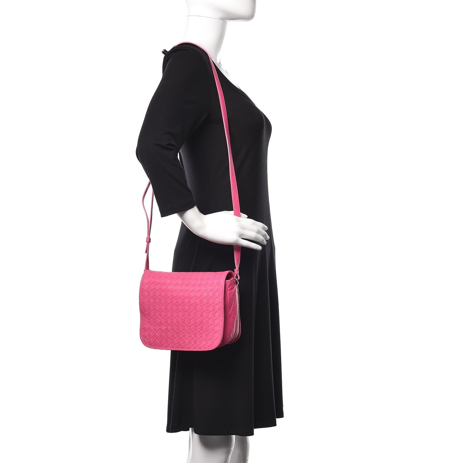 Bottega Veneta Nappa Intrecciato Mini Flap Crossbody Fuchsia 2 of 21