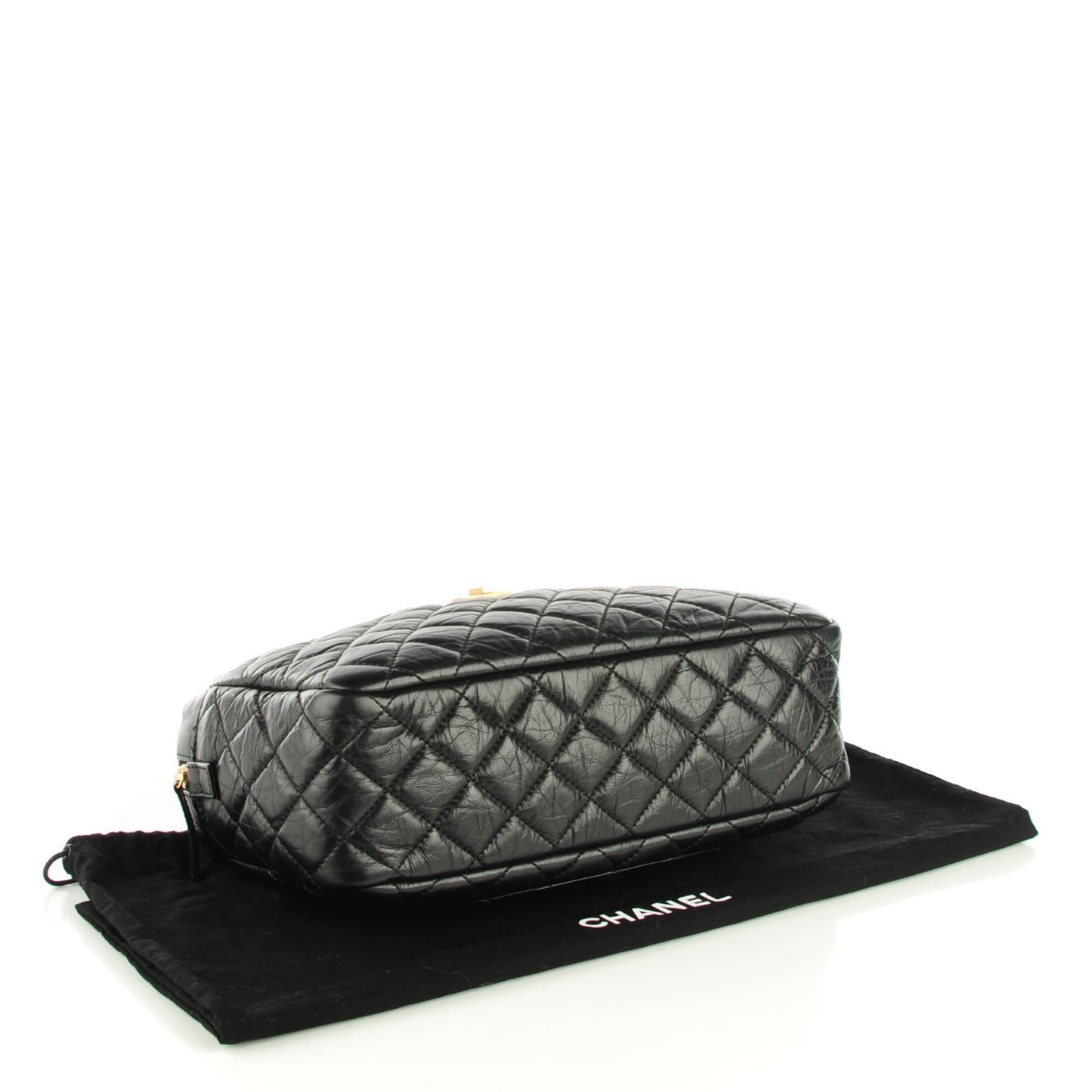 Aged Calfskin Quilted Medium Reissue Camera Case Black