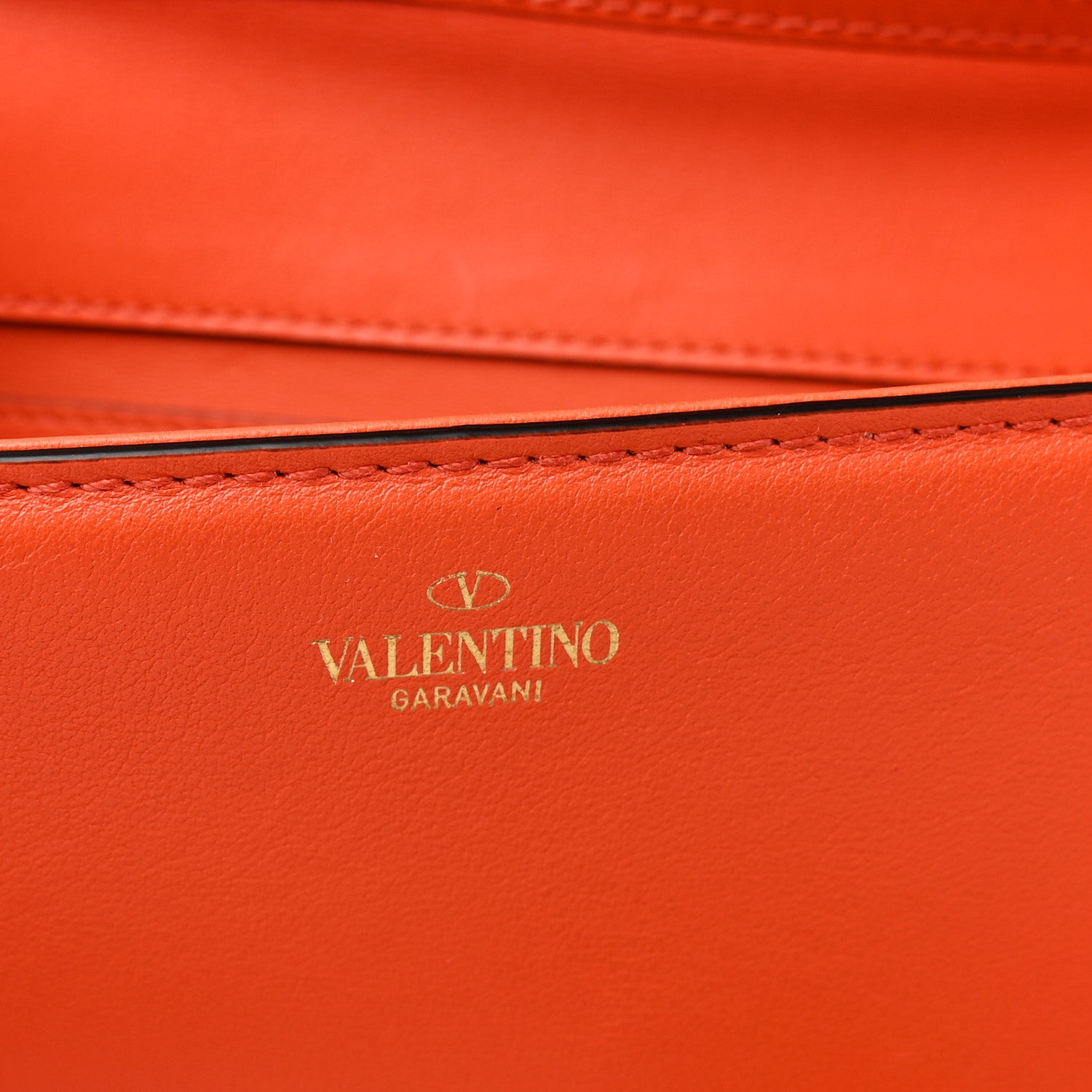 Valentino Garavani Calfskin Vlogo Loco Shoulder Bag Orange 1970250