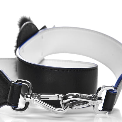 Fendi Vitello Dolce Mink Fur Karlito Inlay Strap You Black Multicolor 4 of 5