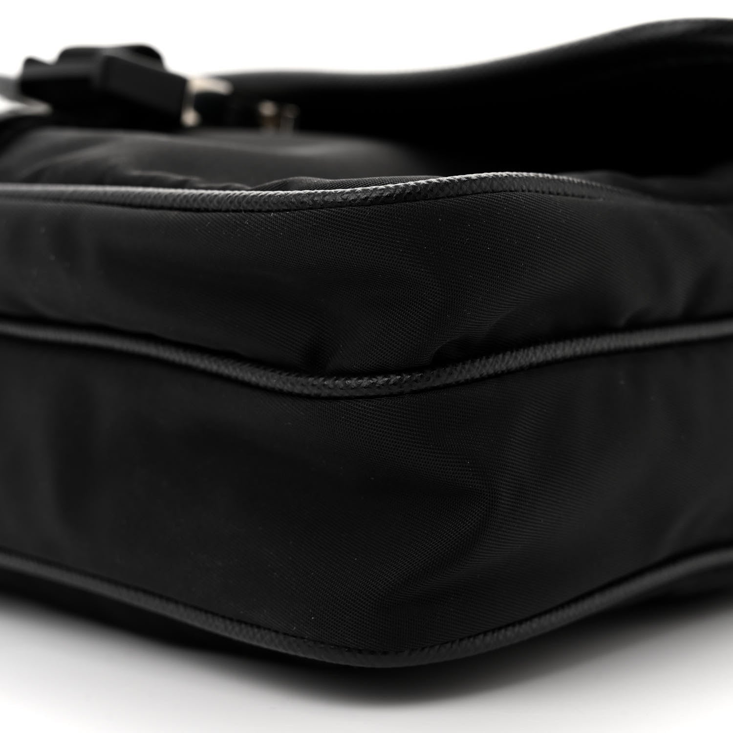 Prada Re-Nylon Saffiano Pocket Single Snap Buckle Shoulder Bag Black 9 of 9