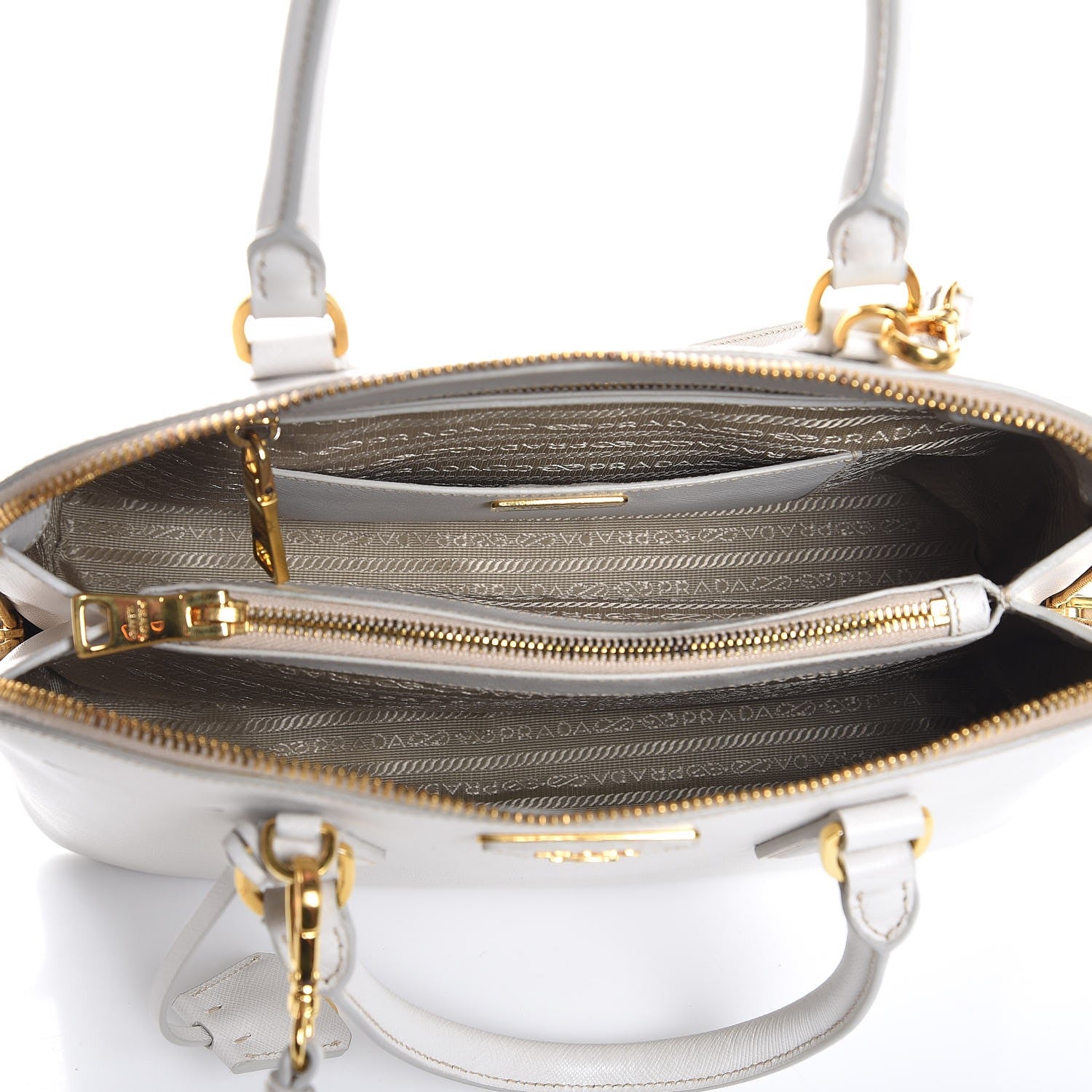 Prada Saffiano Lux Medium Promenade Tote Talco 6 of 10