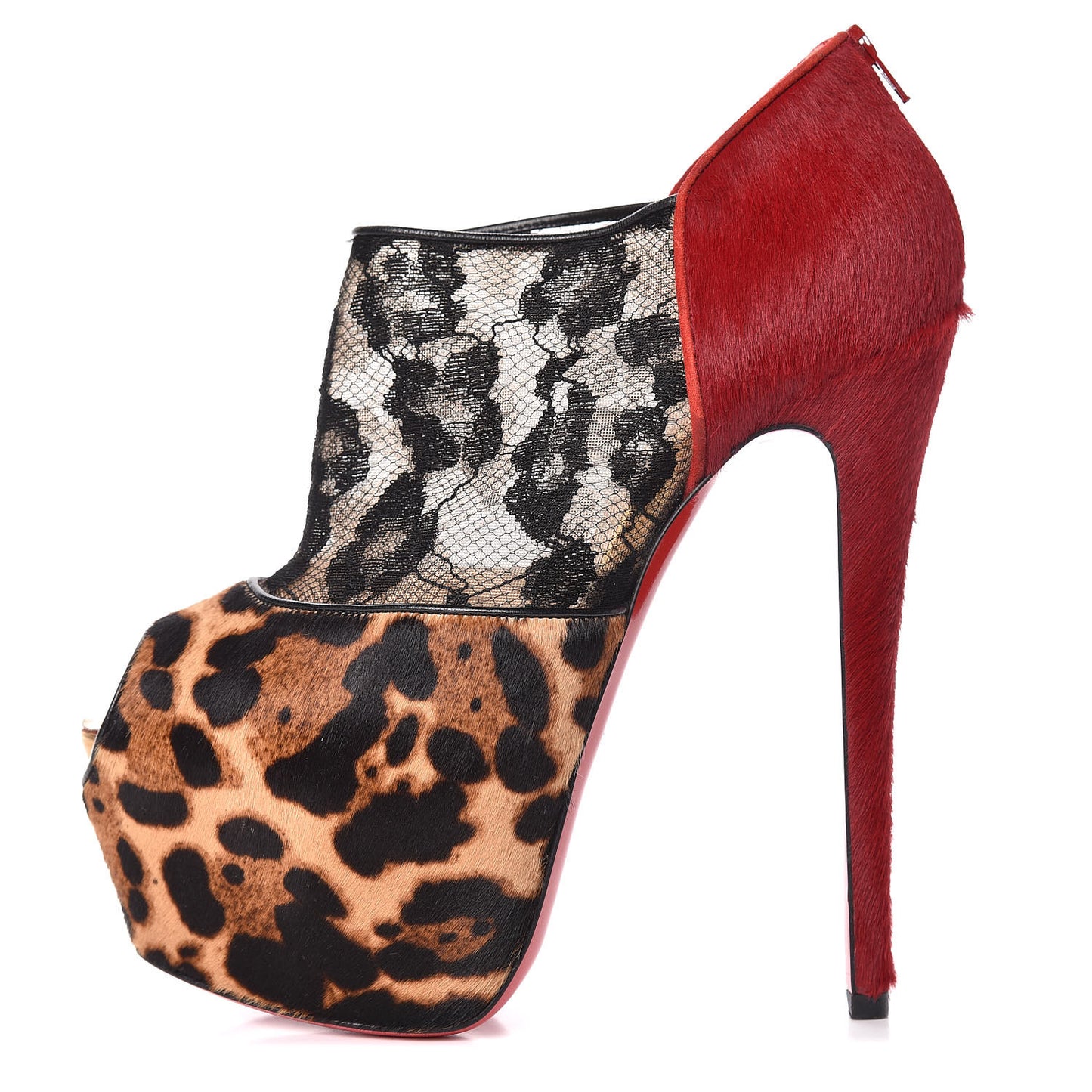 Lace Calf Hair Leopard Printed Aeronotoc 160 Bootie 38.5