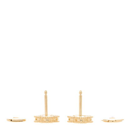 Van Cleef & Arpels 18K Yellow Gold Mother of Pearl Sweet Alhambra Earrings 3 of 4