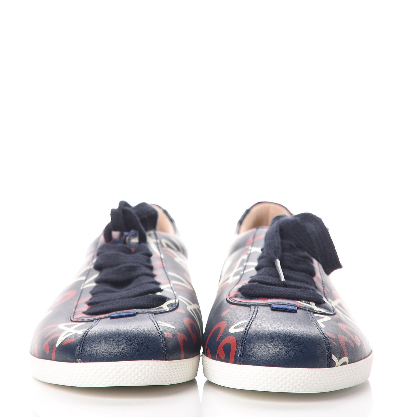 Calfskin GucciGhost Print Womens Low Top Sneakers 36 Blue Agata Hibiscus Red