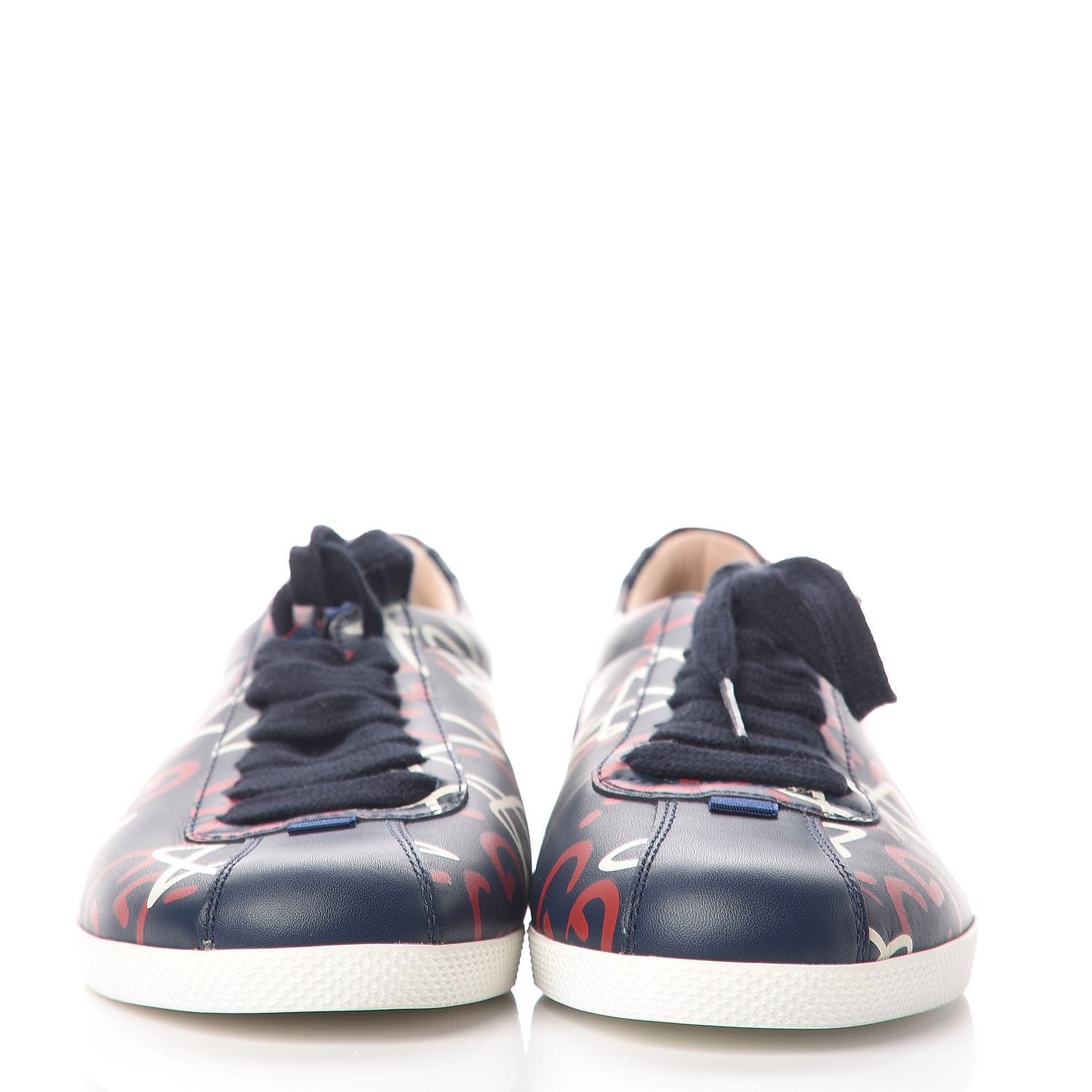 Gucci Calfskin GucciGhost Print Womens Low Top Sneakers 36 Blue Agata Hibiscus Red 2 of 8