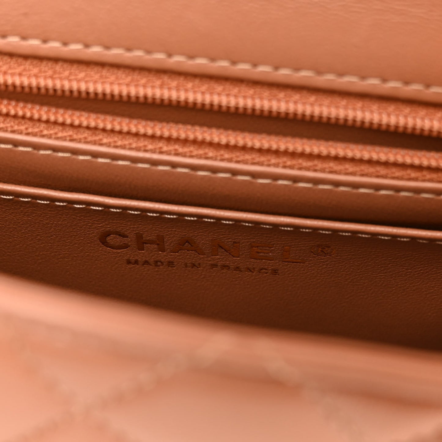 Lambskin Quilted Mini Square Flap Brown