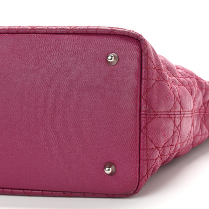 Christian Dior Coated Canvas Cannage Small Panarea Tote Fuchsia 9 of 12