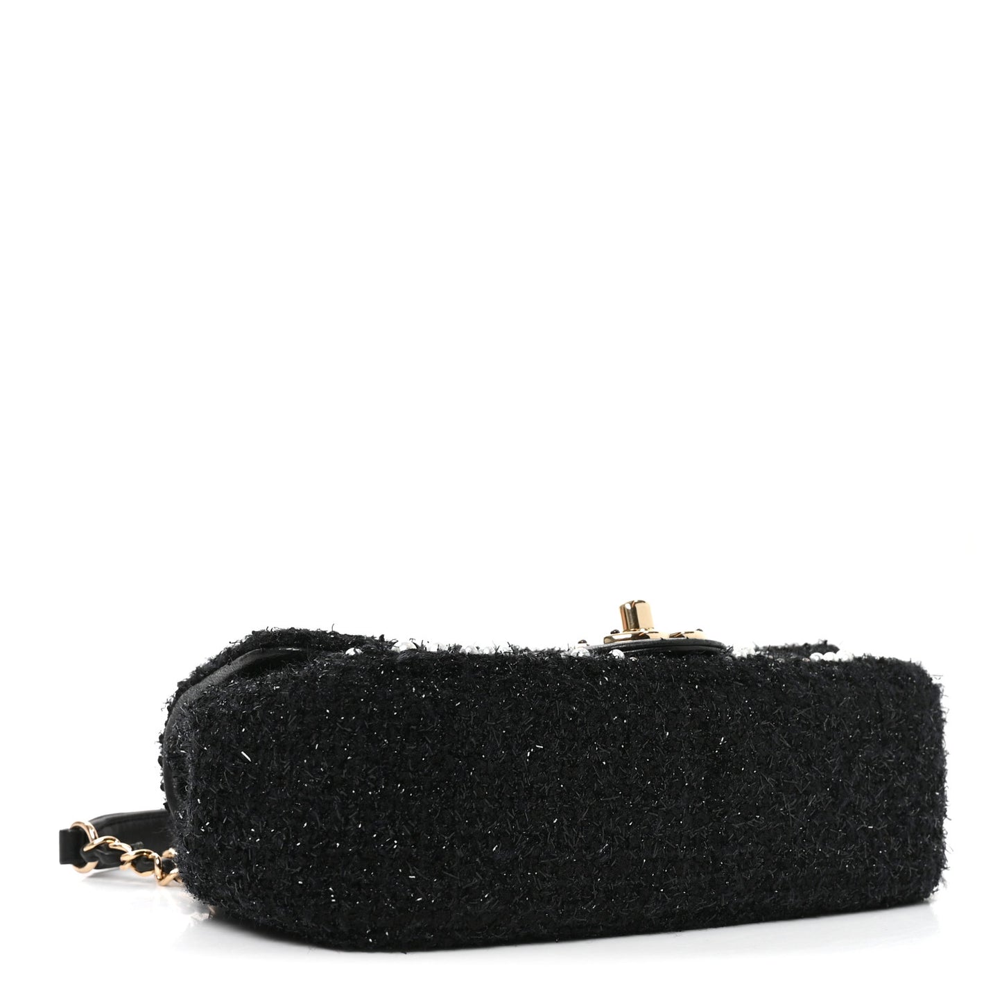 Tweed Pearl Small Cosmos Flap Black