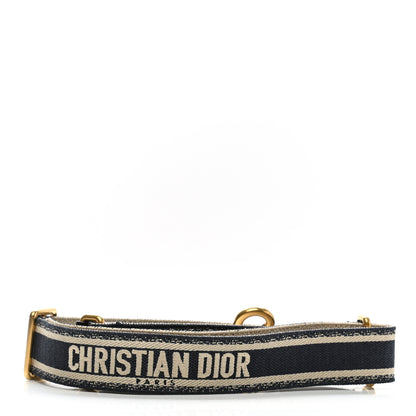Christian Dior Canvas Embroidered Shoulder Strap Blue 2 of 5