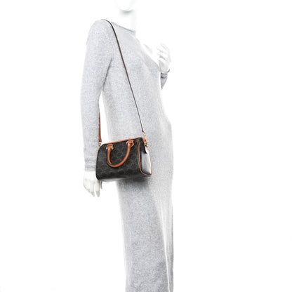 Celine Triomphe Canvas Calfskin Small Boston Bag Tan 2 of 10