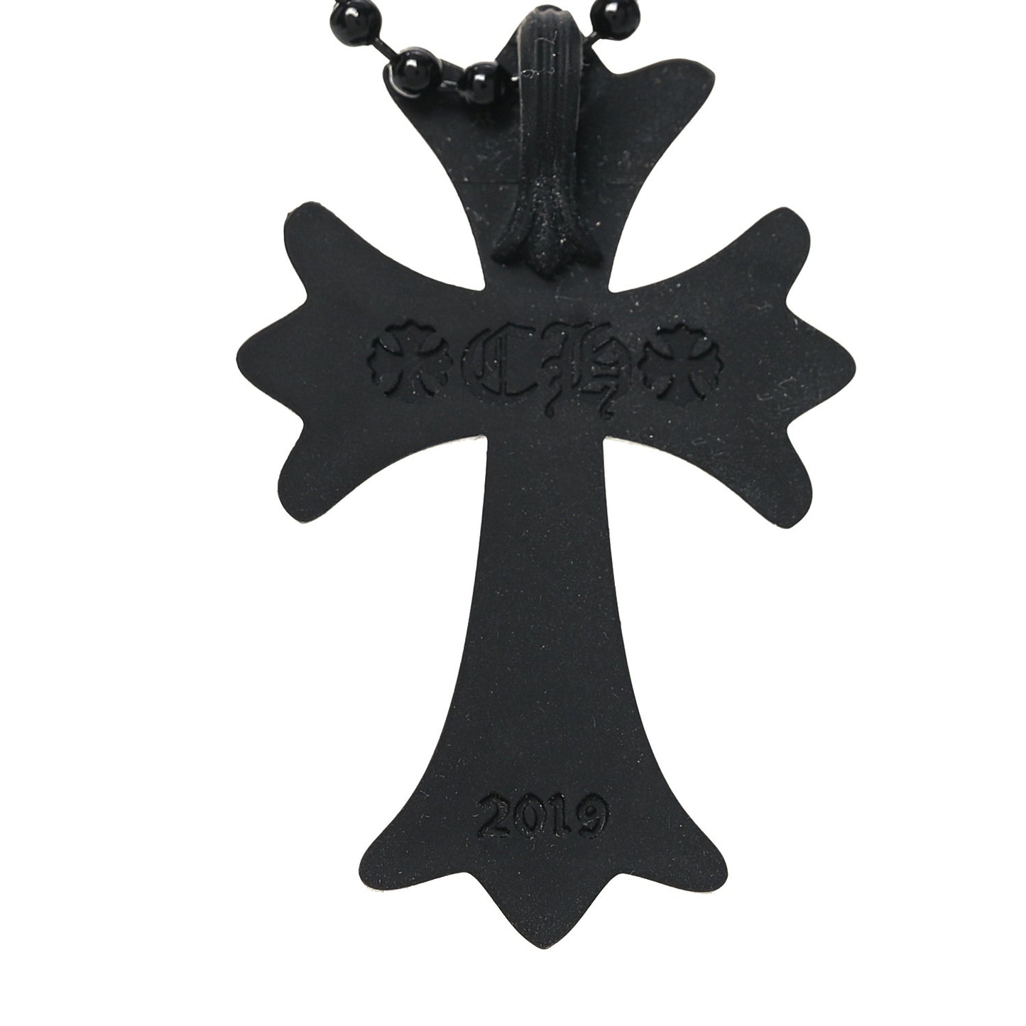 Silicone Silichrome Cross Pendant Necklace Black