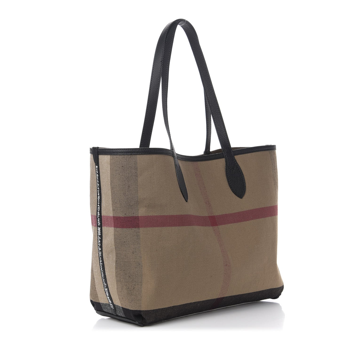 Coated Canvas Mega Check Medium Doodle Tote Black