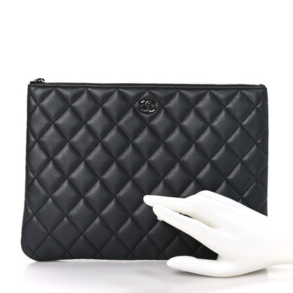Chanel Lambskin Quilted Medium Cosmetic Case So Black 2 of 10