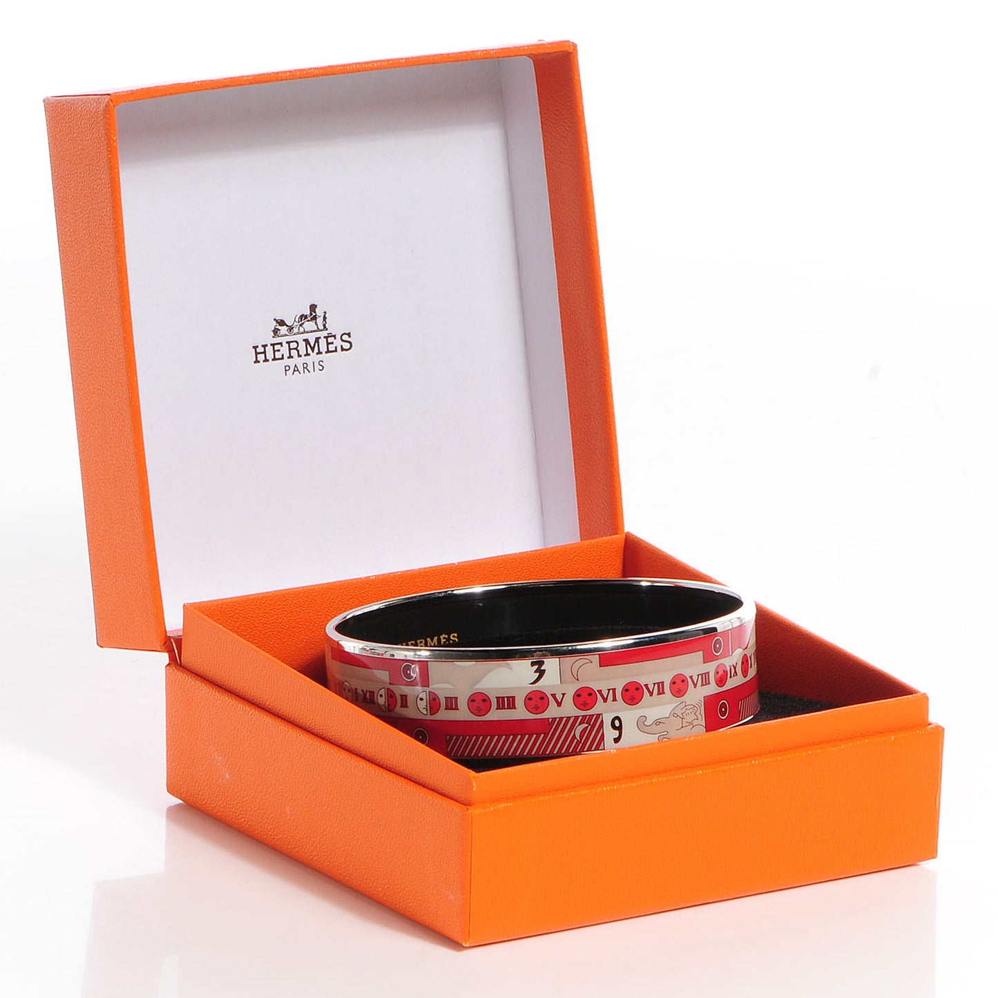 Enamel Printed Zodiac Wide Bracelet 70 Red