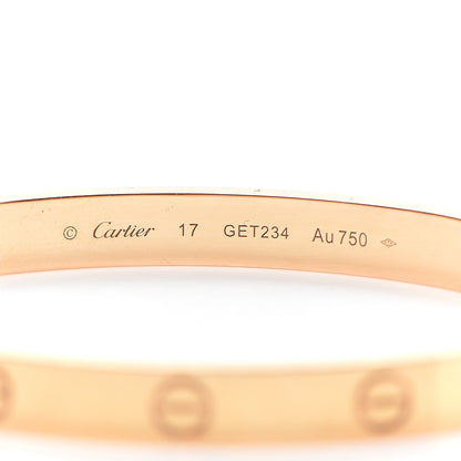 Cartier 18K Pink Gold LOVE Bracelet 17 5 of 8