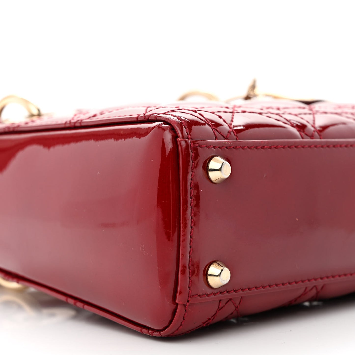 Patent Cannage Mini Lady Dior Red