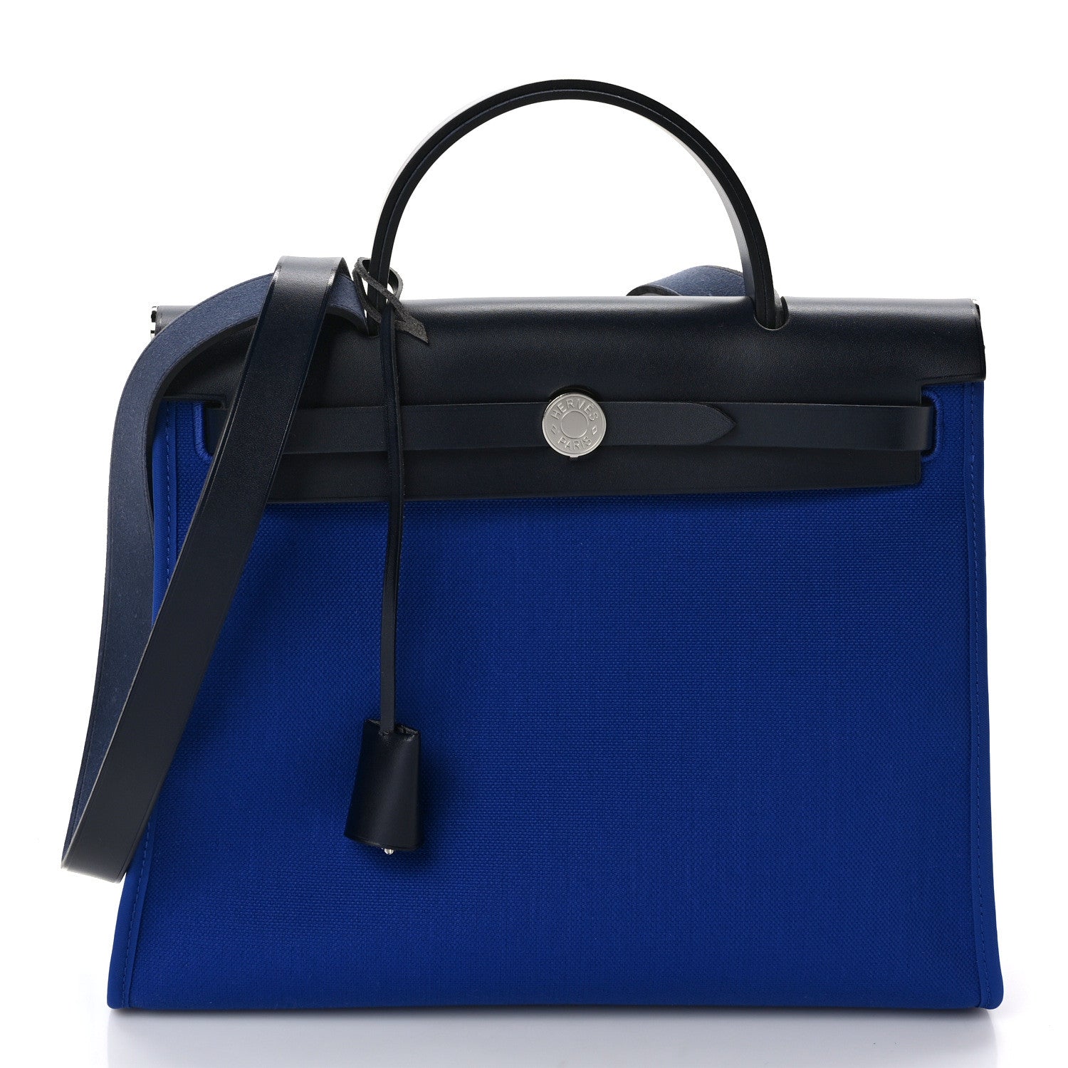 Hermes Toile Vache Hunter Herbag Zip 31 PM Bleu Electrique Bleu Indigo 3 of 11