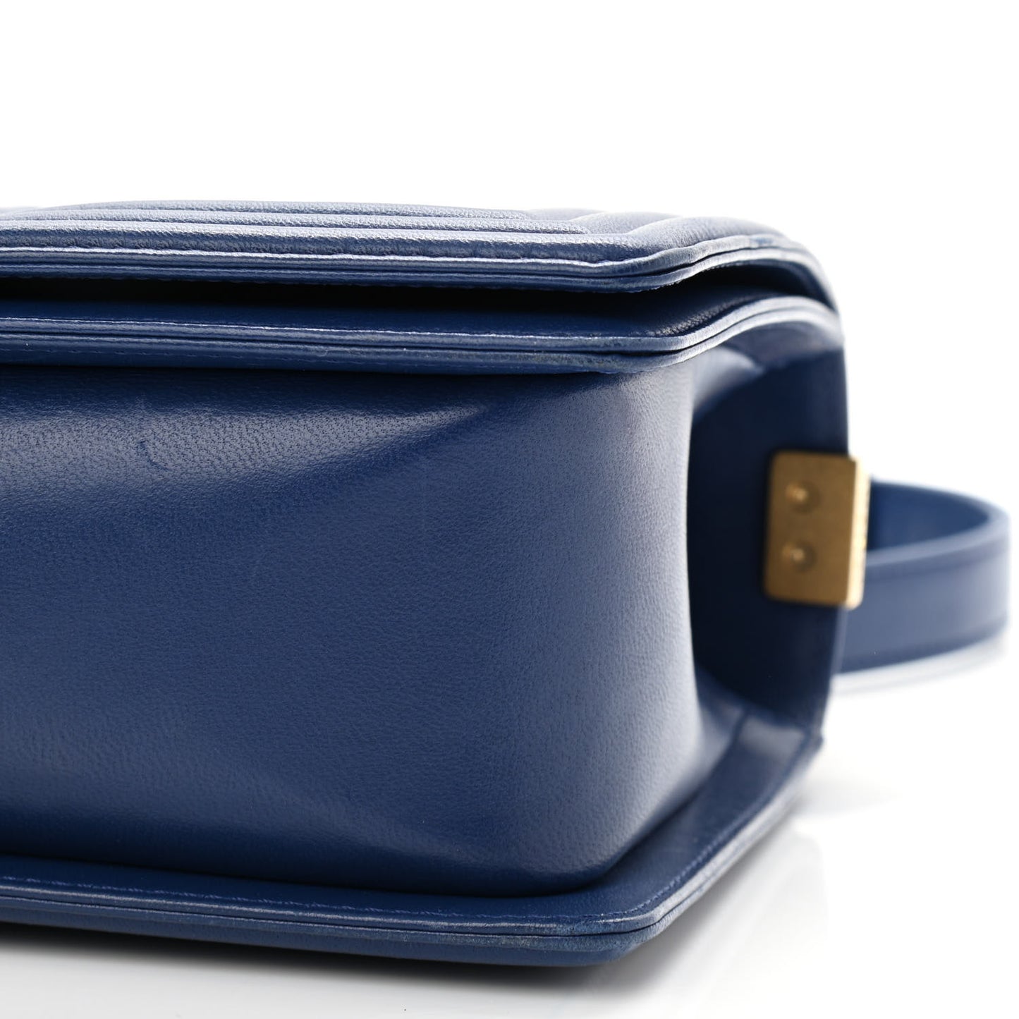 Lambskin Quilted Medium Boy Flap Blue