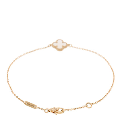 Van Cleef & Arpels 18K Yellow Gold Mother of Pearl Sweet Alhambra Bracelet 2 of 5