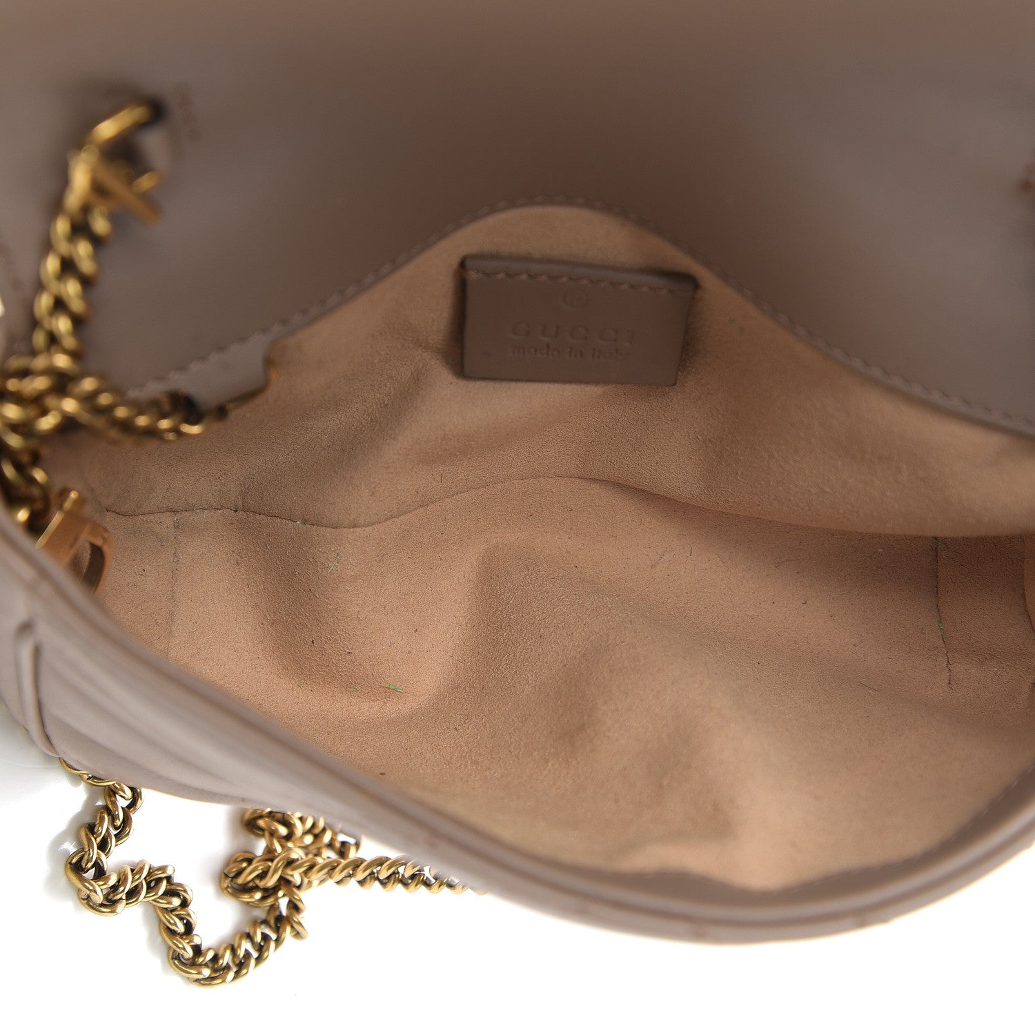 Gucci Calfskin Matelasse Super Mini GG Marmont Shoulder Bag Porcelain Rose 4 of 11