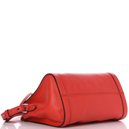 Alexander McQueen Pebbled Calfskin Small Skull Padlock Zip Around Tote Red 4 of 7