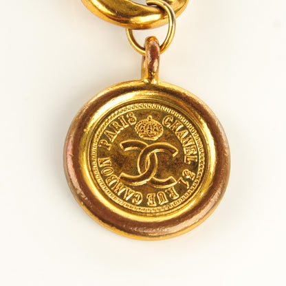 Chanel Lambskin CC Medallion Chain Belt Black Gold 4 of 5
