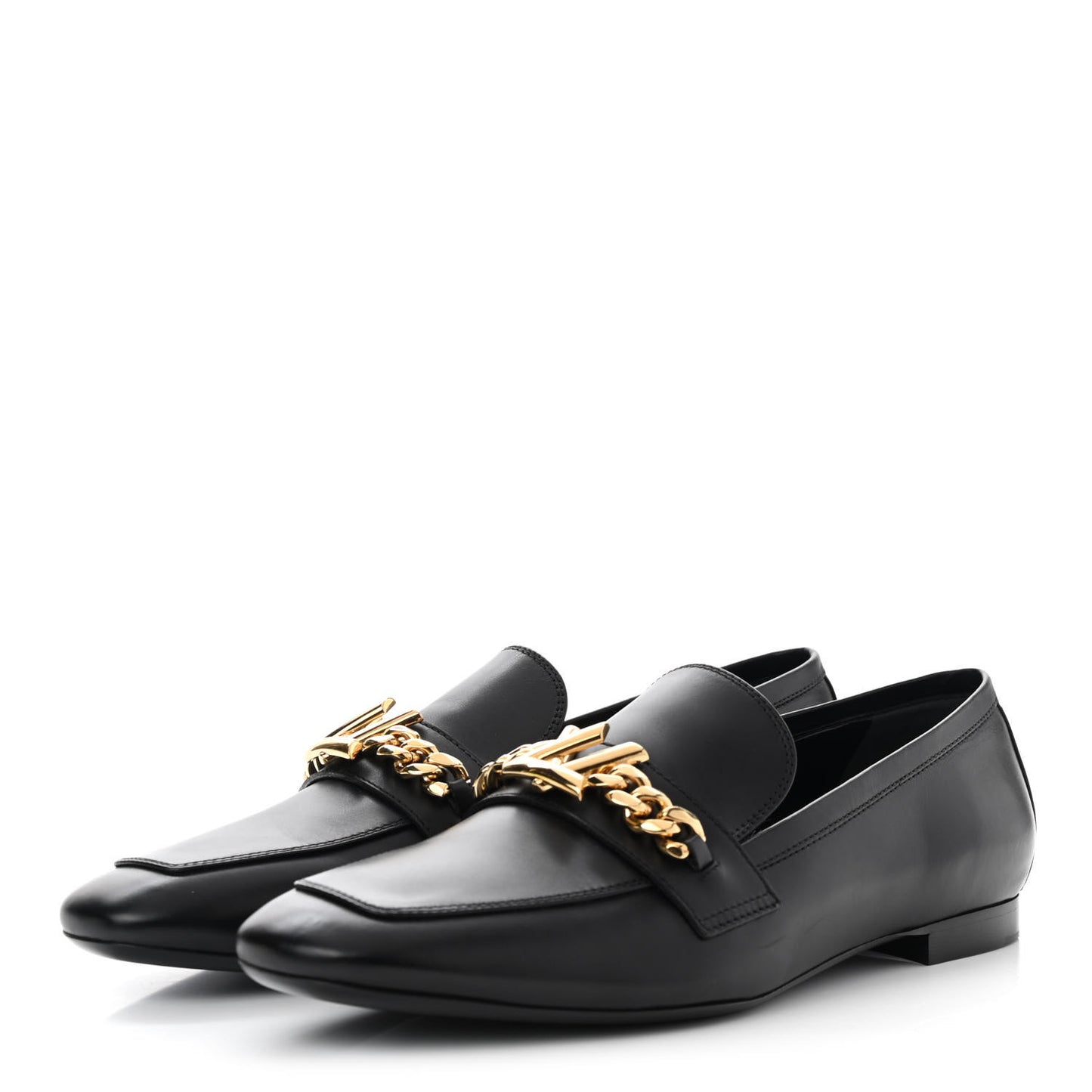 Calfskin Upper Case Flat Loafer 40 Black