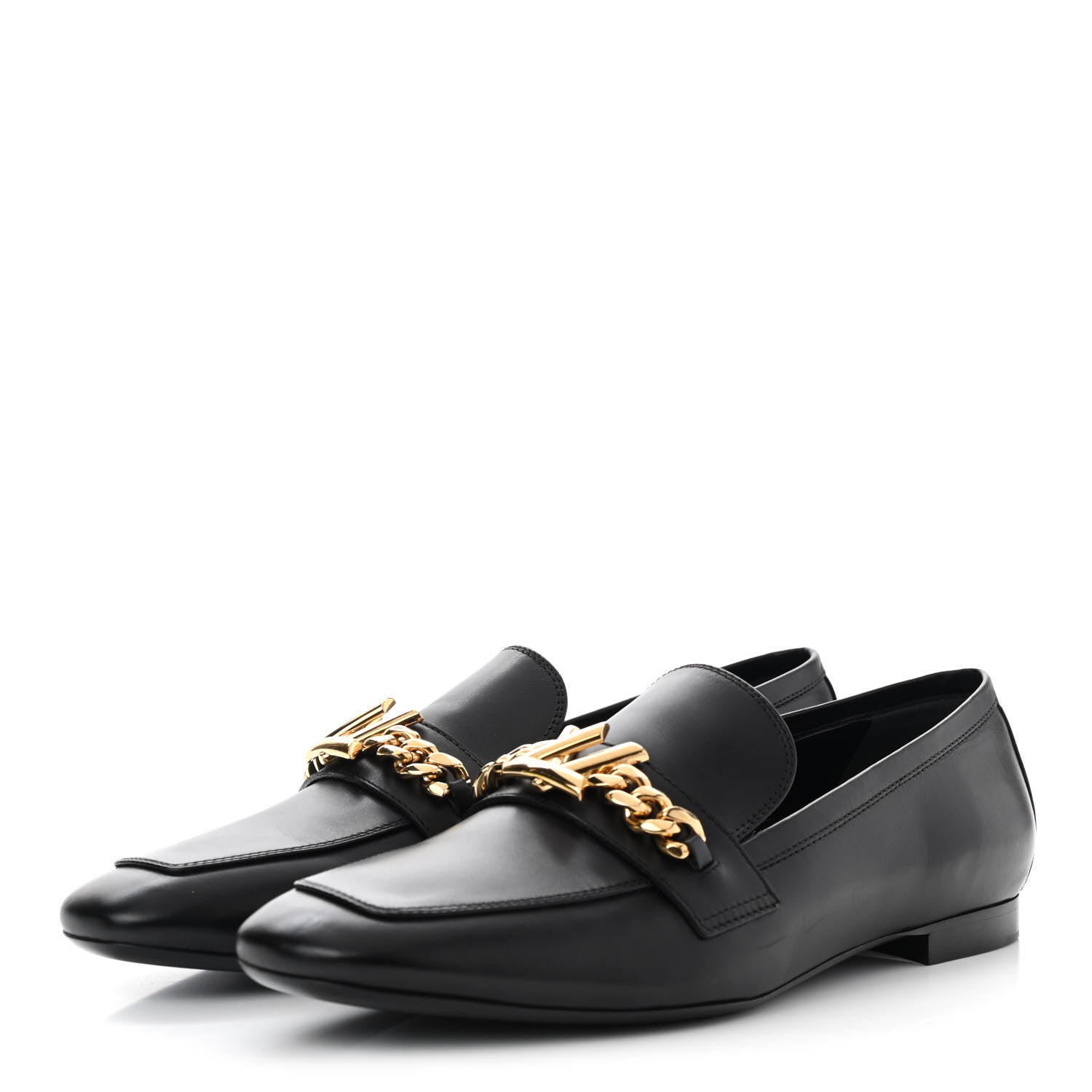 Louis Vuitton Calfskin Upper Case Flat Loafer 40 Black 3 of 8