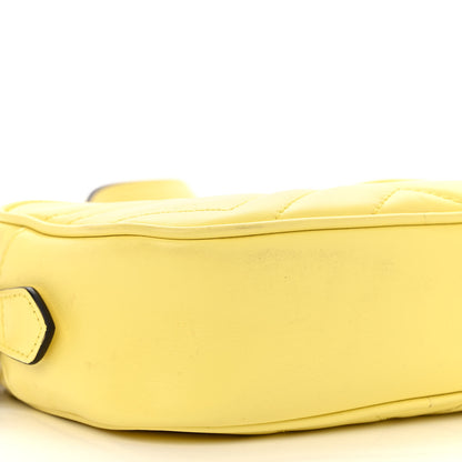 Gucci Calfskin Matelasse Mini GG Marmont Chain Shoulder Bag Banana 9 of 12