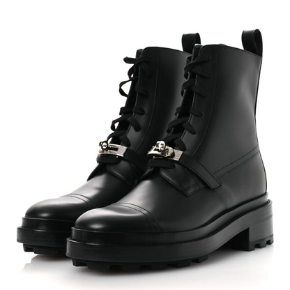 Hermes Glossed Calfskin Funk Ankle Boots 38.5 Black 4 of 11