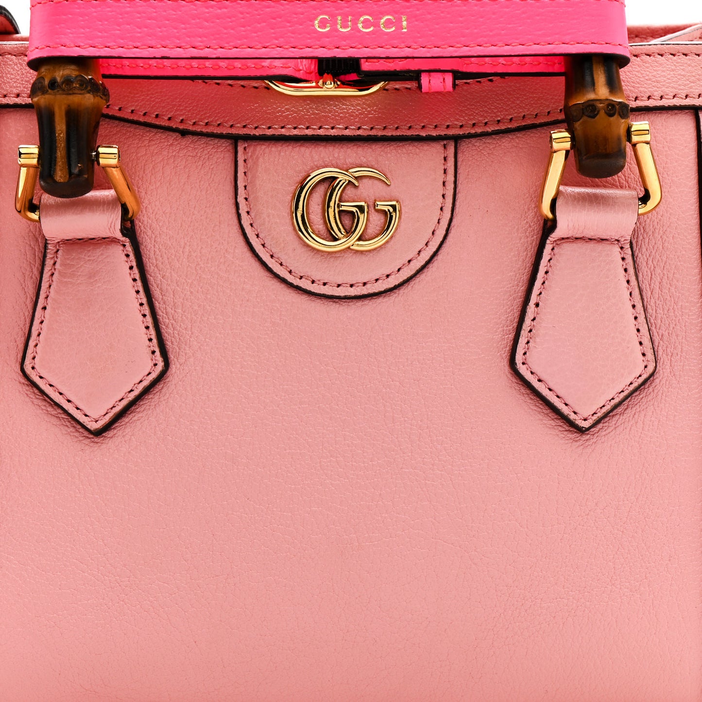 Wonka Grain Calfskin Mini Diana Tote Bag Wild Rose Fuxia Fluo