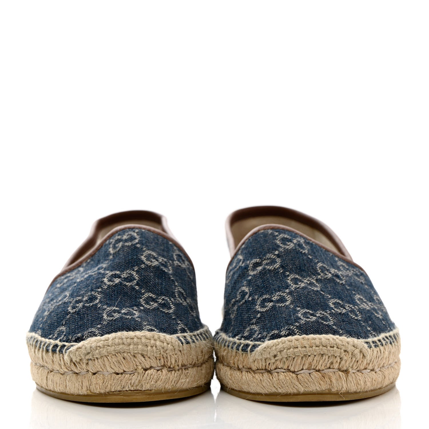 Gucci Denim GG Monogram Espadrilles 39 Blue Tea Cuir 2 of 12