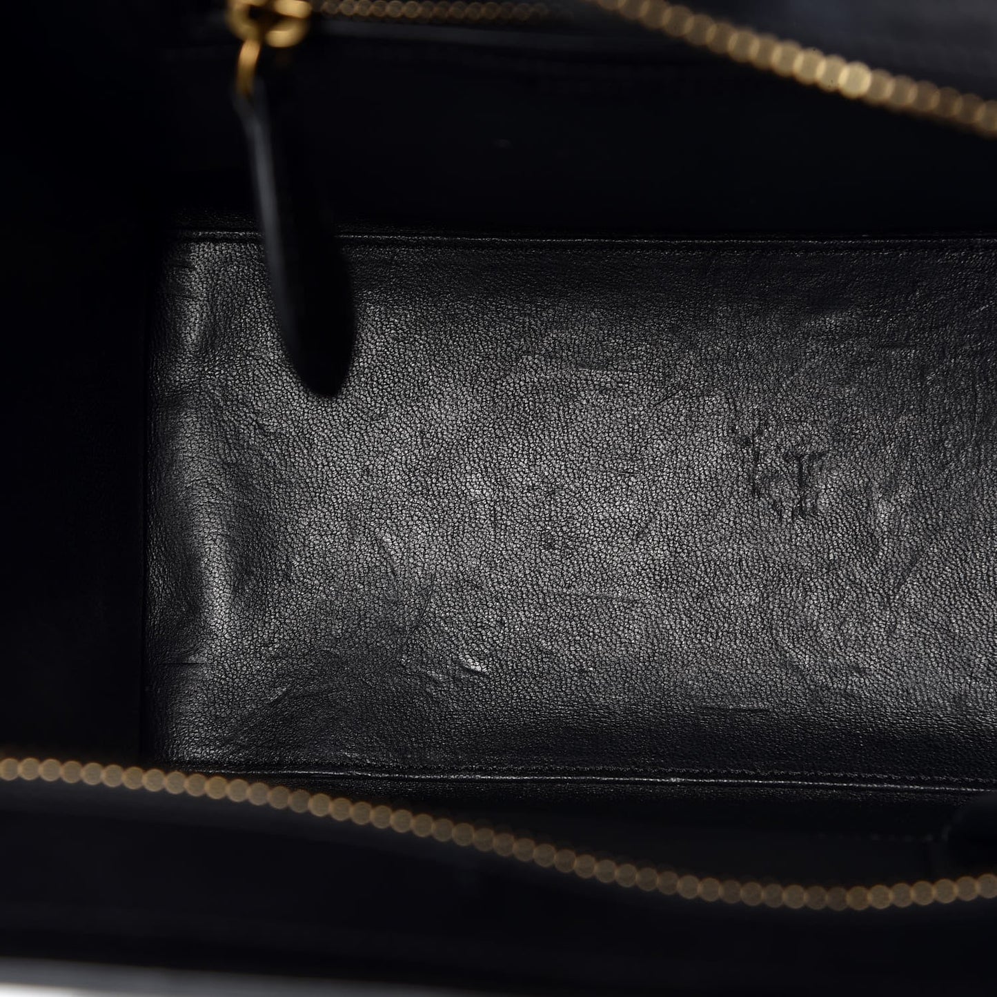 Shrunken Lambskin Micro Bi-Color Luggage Black White