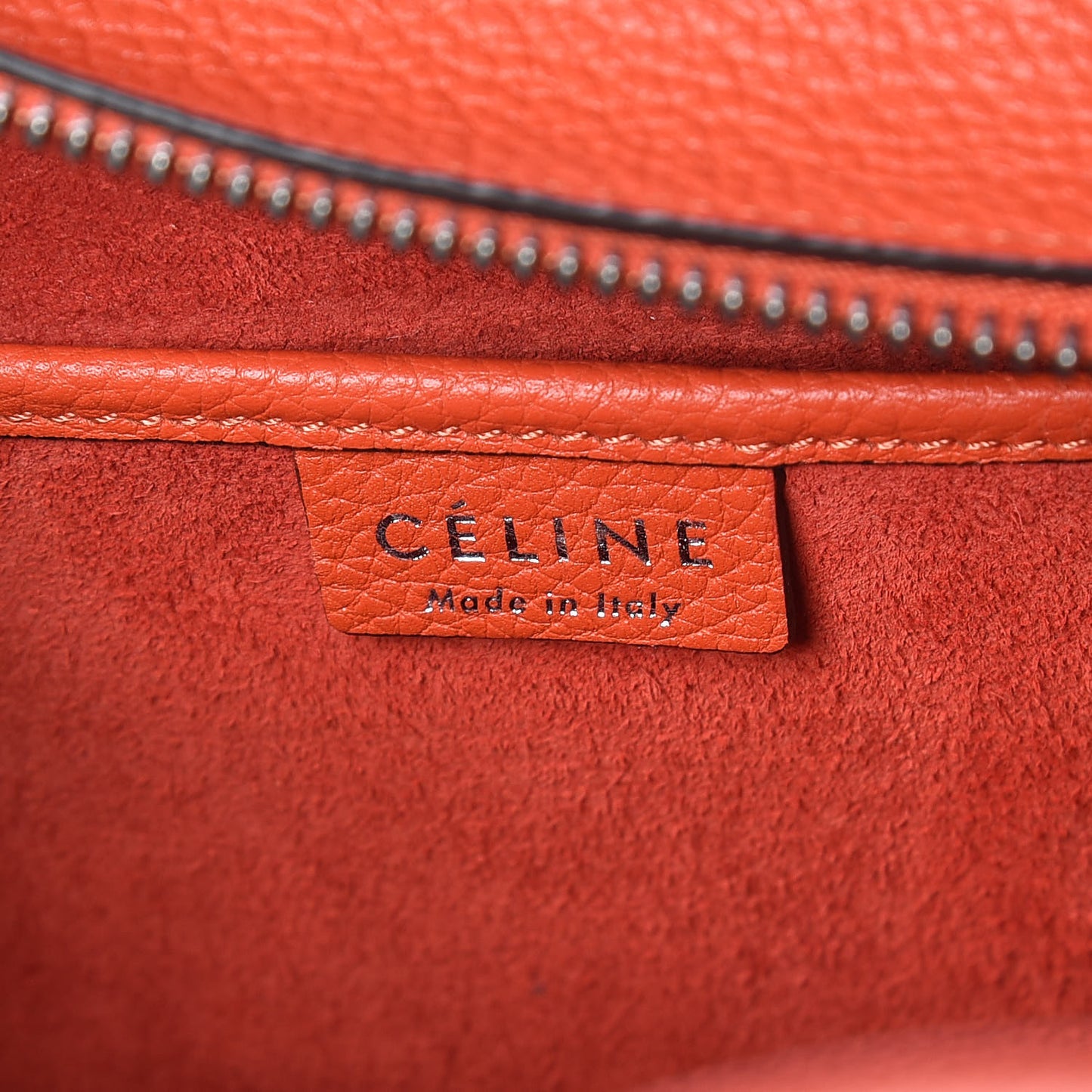 Drummed Calfskin Nano Luggage Vermillion