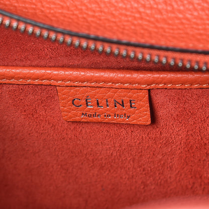 Celine Drummed Calfskin Nano Luggage Vermillion 6 of 9