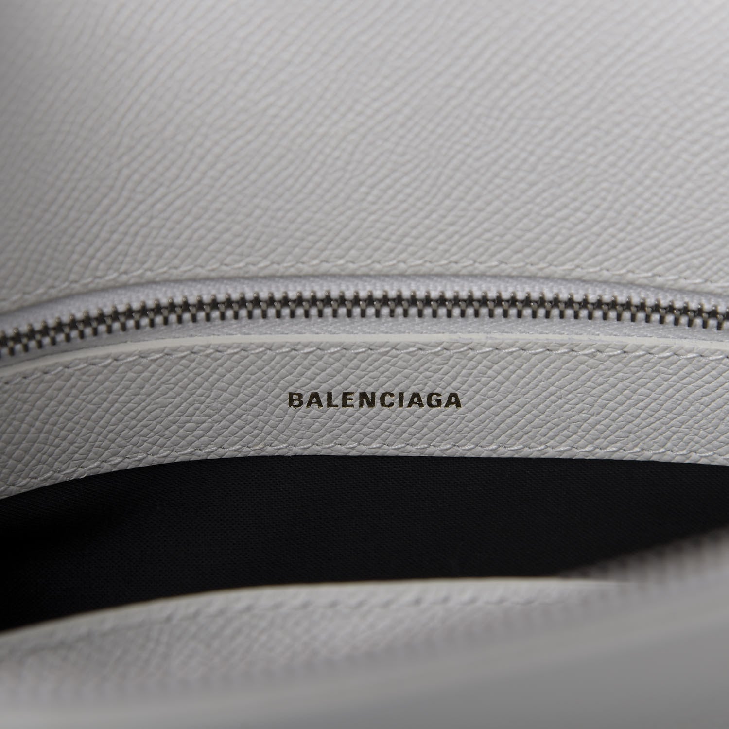 Balenciaga Signature Grained Calfskin Logo S Ville Top Handle Bag White Black 9 of 11