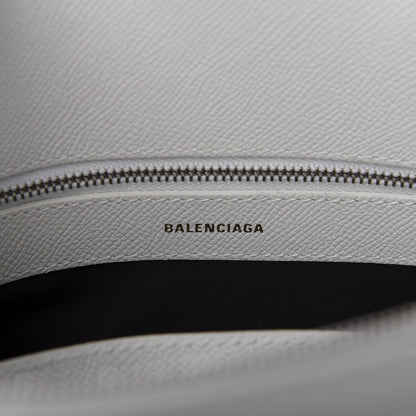 Balenciaga Signature Grained Calfskin Logo S Ville Top Handle Bag White Black 9 of 11