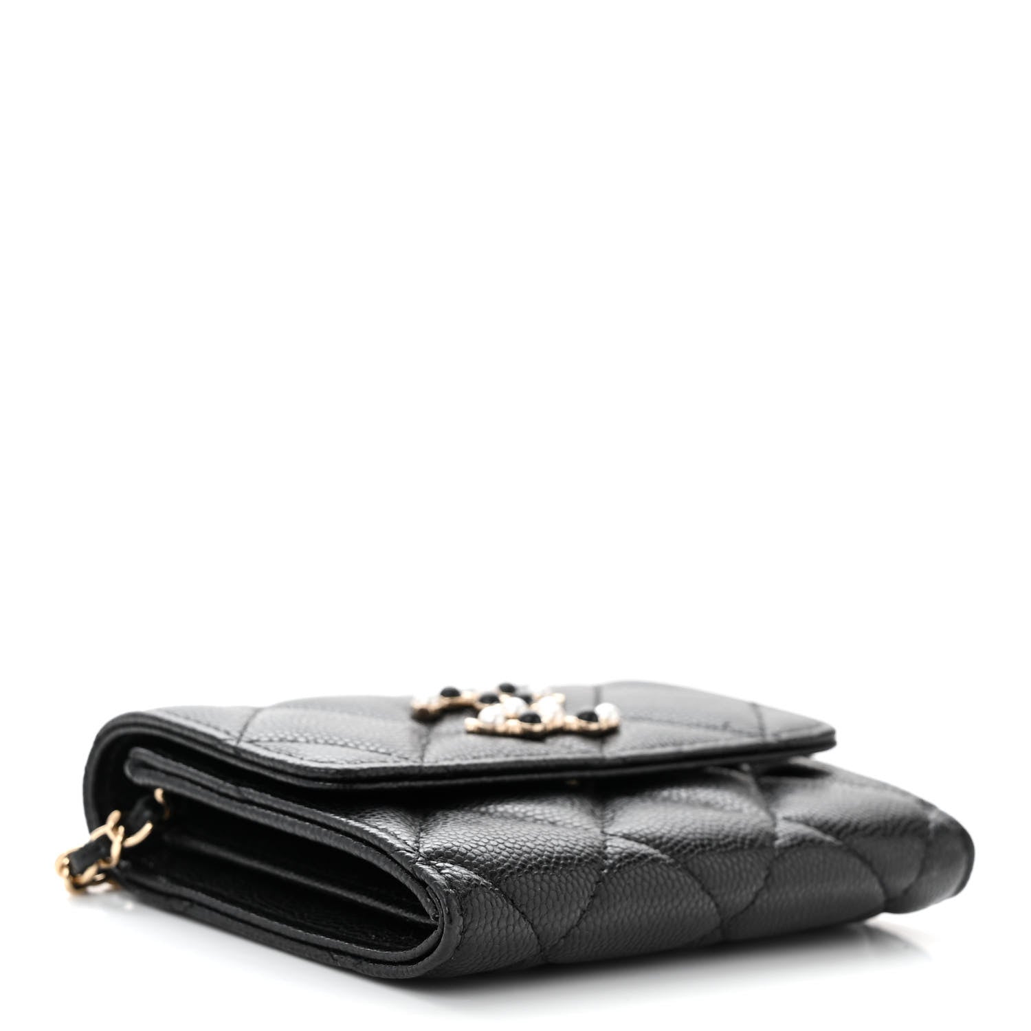 Chanel Caviar Quilted Coco Candy Card Holder On Chain Black 4 of 12