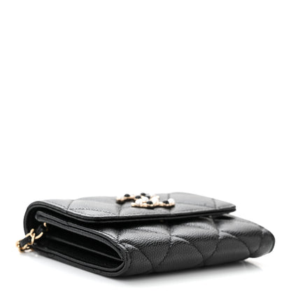 Chanel Caviar Quilted Coco Candy Card Holder On Chain Black 4 of 12