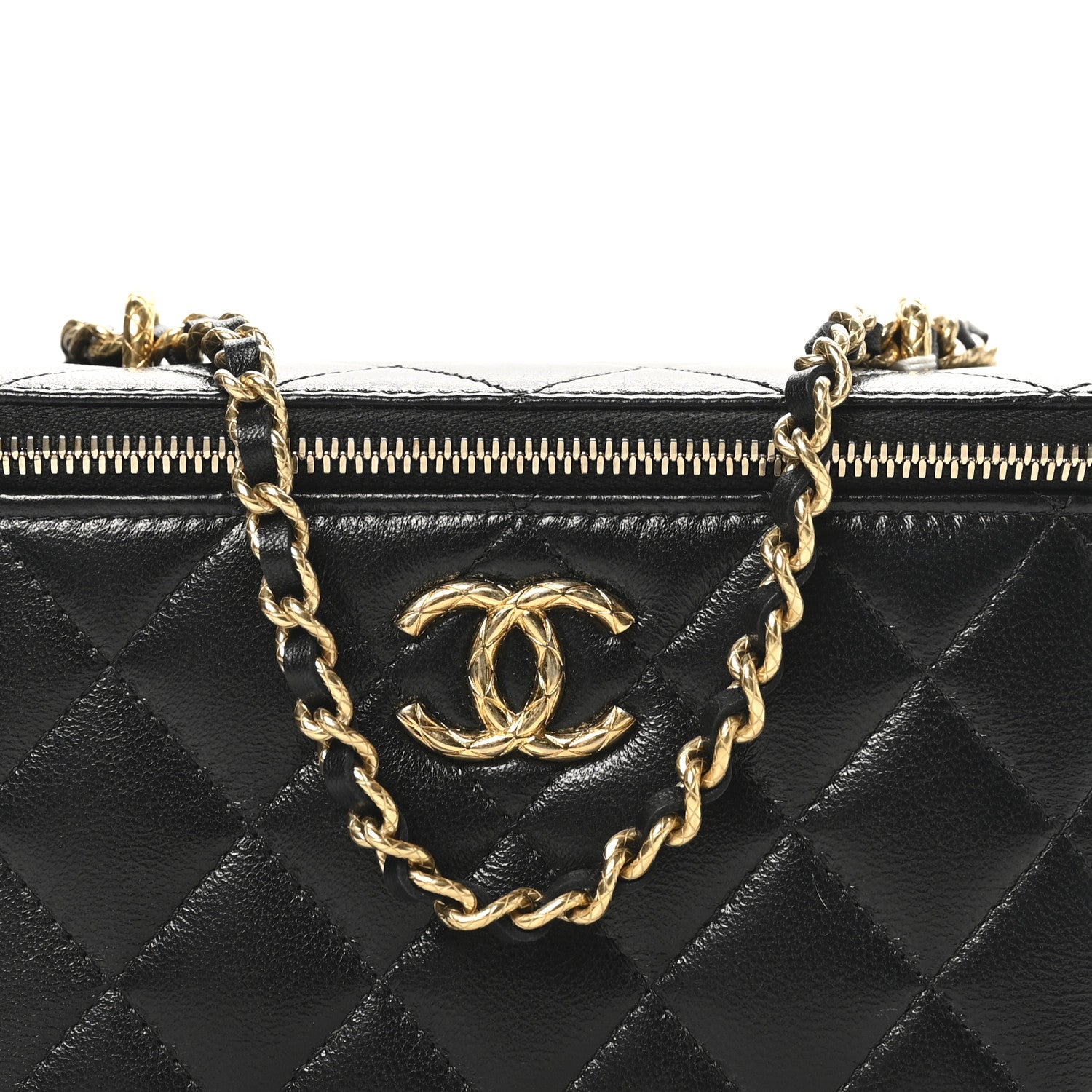 Chanel Lambskin Quilted Small CC Dynasty Vanity Case With Chain Black 9 of 12
